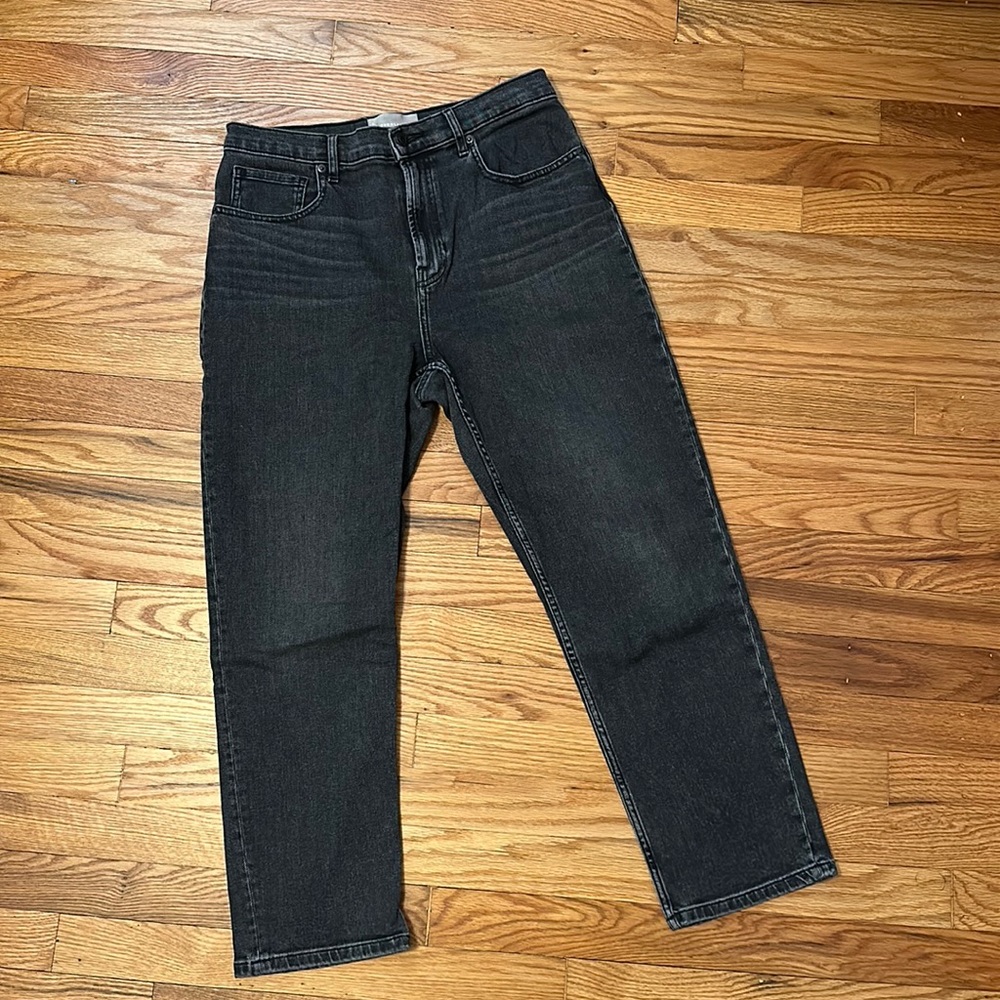 Everlane black high rise straight jeans